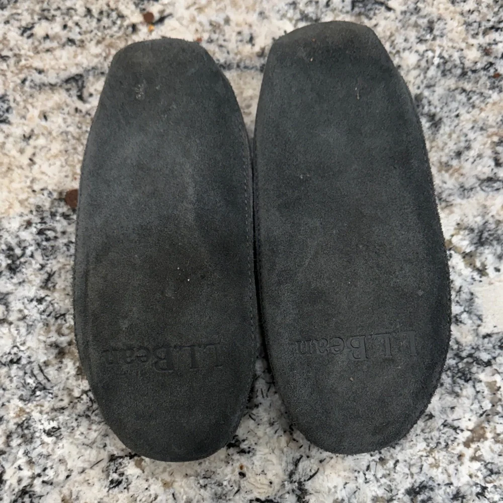 L.L. Bean Charcoal Suede Slippers